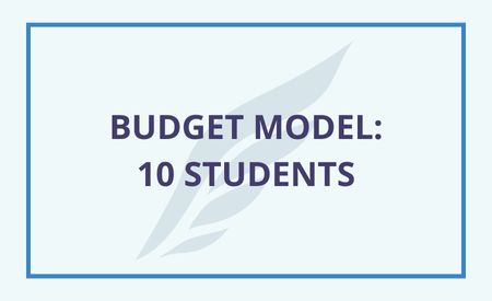 Soaring logo with title Budget Model: 10 Students