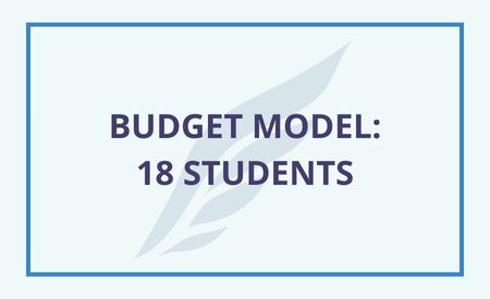 Soaring logo with title Budget Model: 18 Students