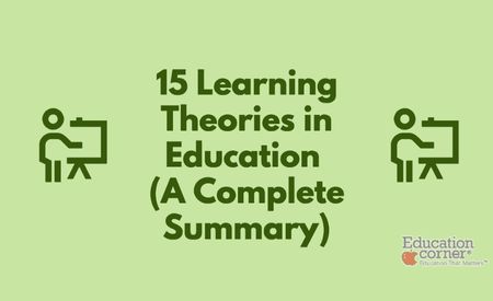 Title: 15 Learning Theories in Education  (A Complete Summary) with the logo of Education Corner